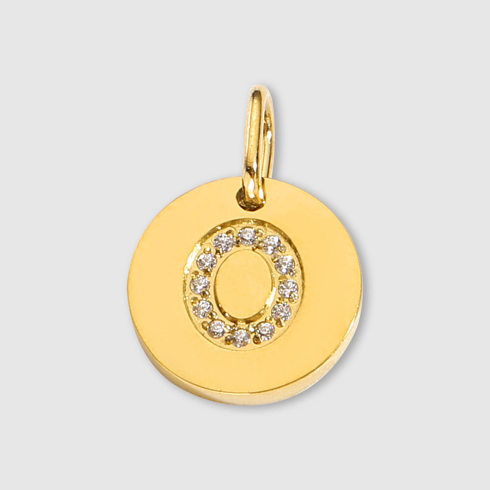 Diamond-Encrusted Jewelry Accessories Stainless Steel Letter Pendant