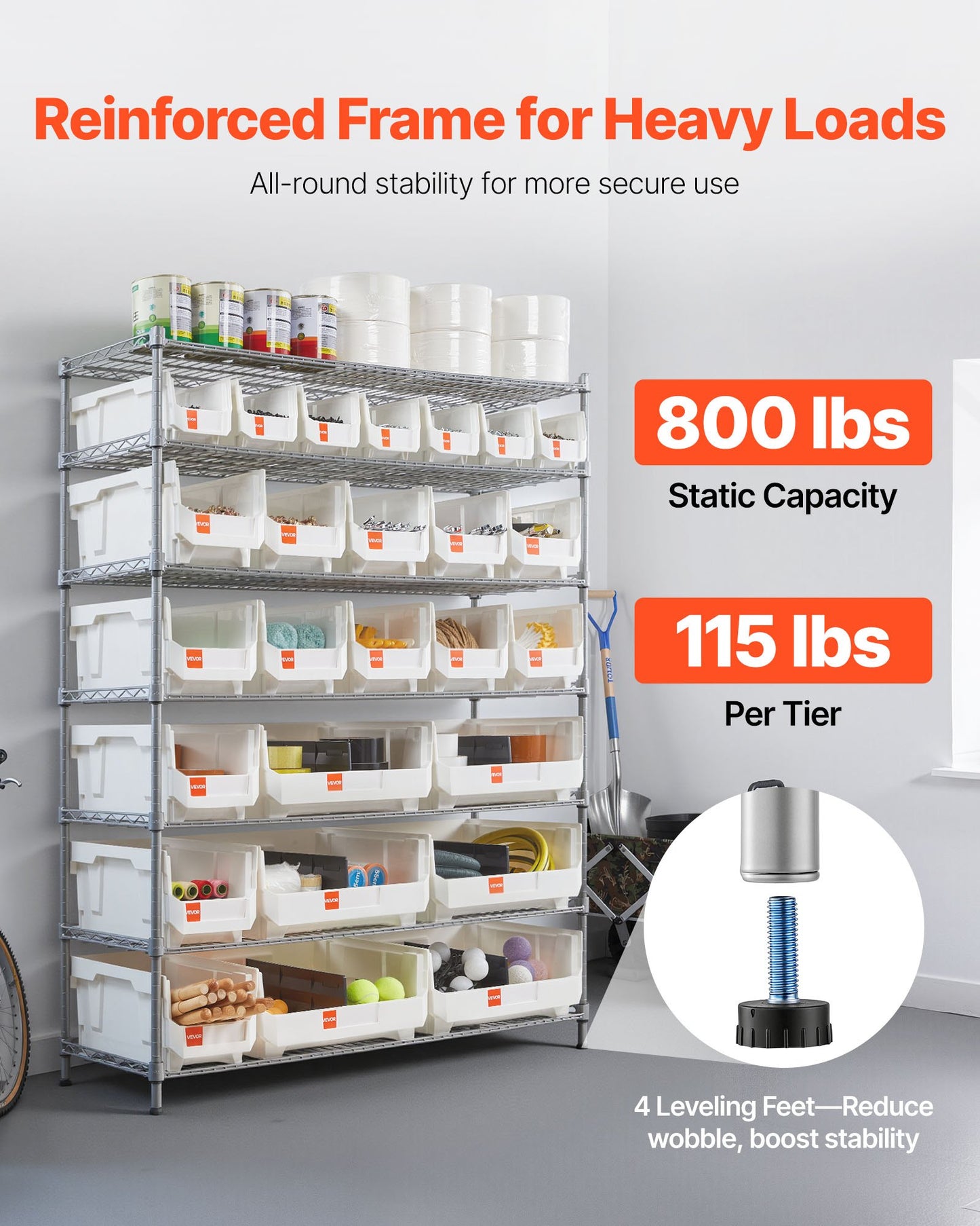 7-Tier Rolling Bin Storage Rack, 26 Organizer Bins, Bin Rack Storage Steel Wire Shelving System With Wheels, Mobile Tool Organizer For Garage, Warehouse, Office, Restaurant, Classroom, Kitchen