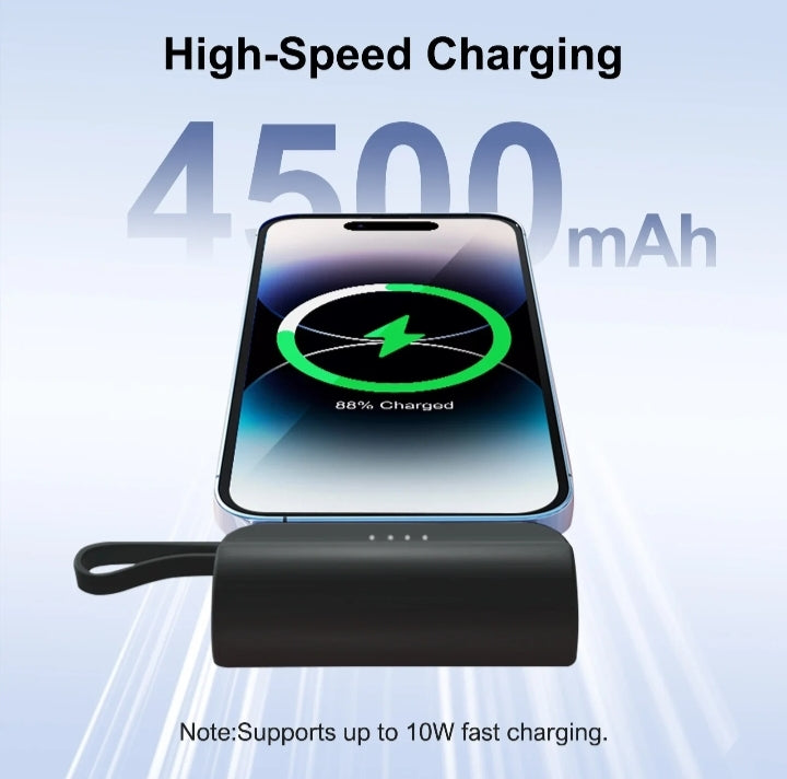 Mini Portable Power Bank Capsule Fast Charging Pocket Size Emergency Battery