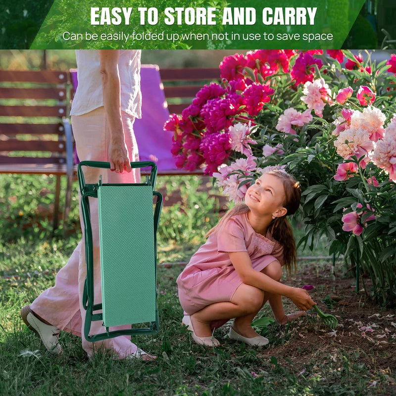 2-In-1Garden Kneeler And Seat,Wide Soft Knee Pads, Heavy-Duty Foldable Gardening Bench Chair ,Gardening Gifts For Friends,Family