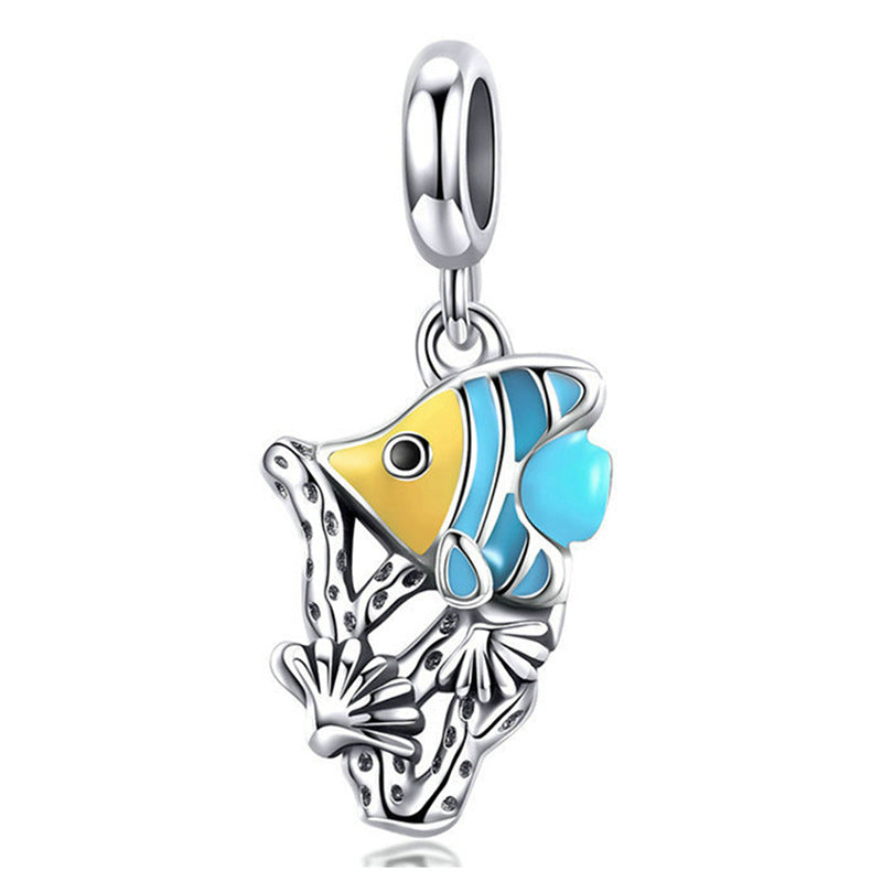 Animal-themed Colorful Heart-shaped Large-hole Beads For DIY Bracelet Accessories