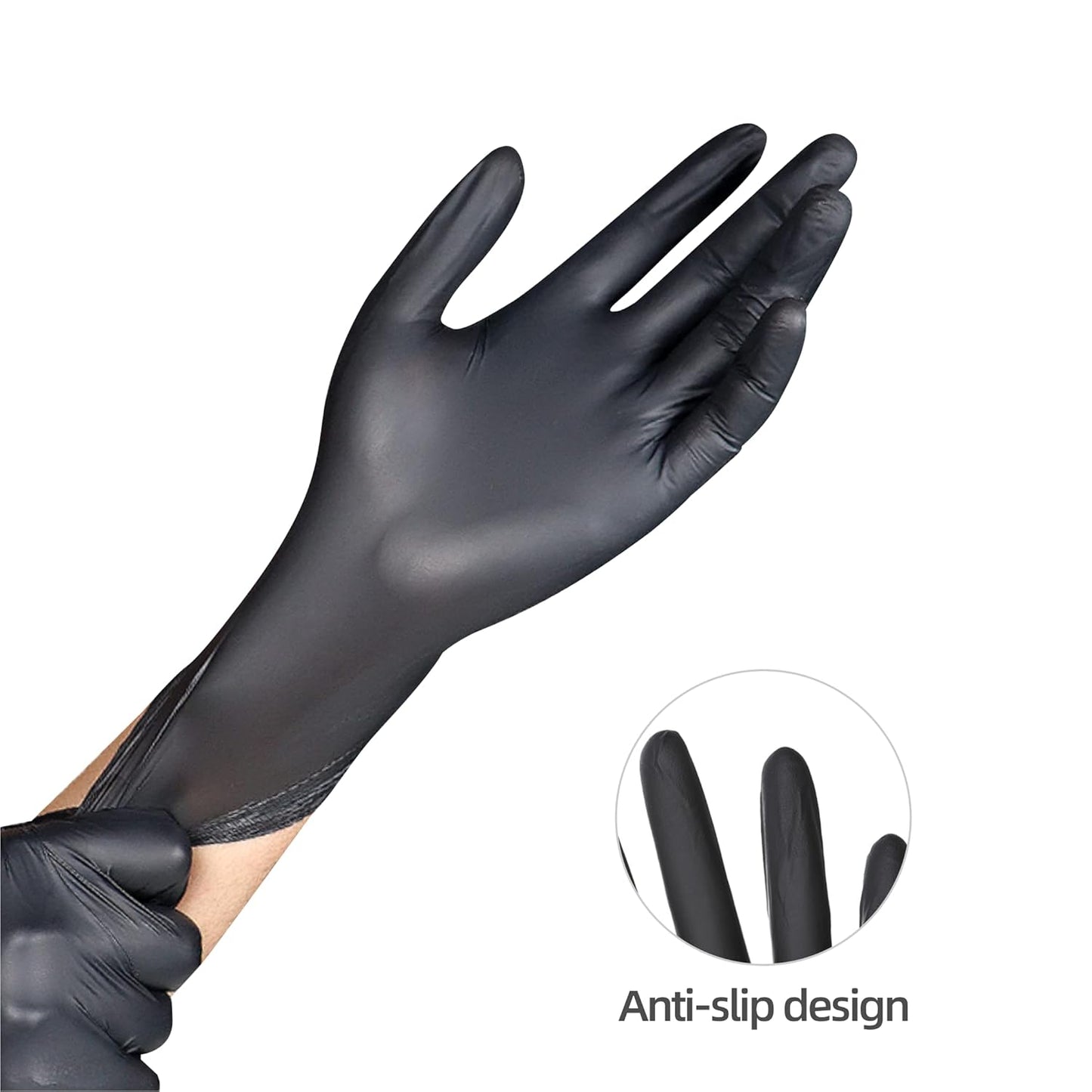 Thickened Food-grade Disposable Black PVC Waterproof Wear-resistant Household Beauty Experiment Gloves