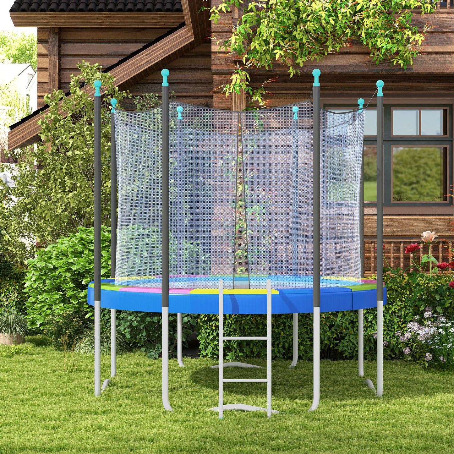 14FT Trampoline Spring Cover, Safety Trampoline Pad Replacement, Waterproof and Tear Resistant, All Weather Trampoline Accessories, Multi Color
