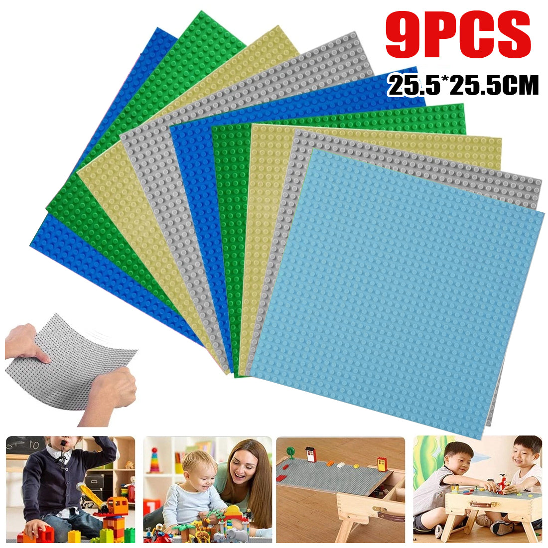 9pcs  Baseboard, Educational Accessories, Toy Baseboard, Wall Base