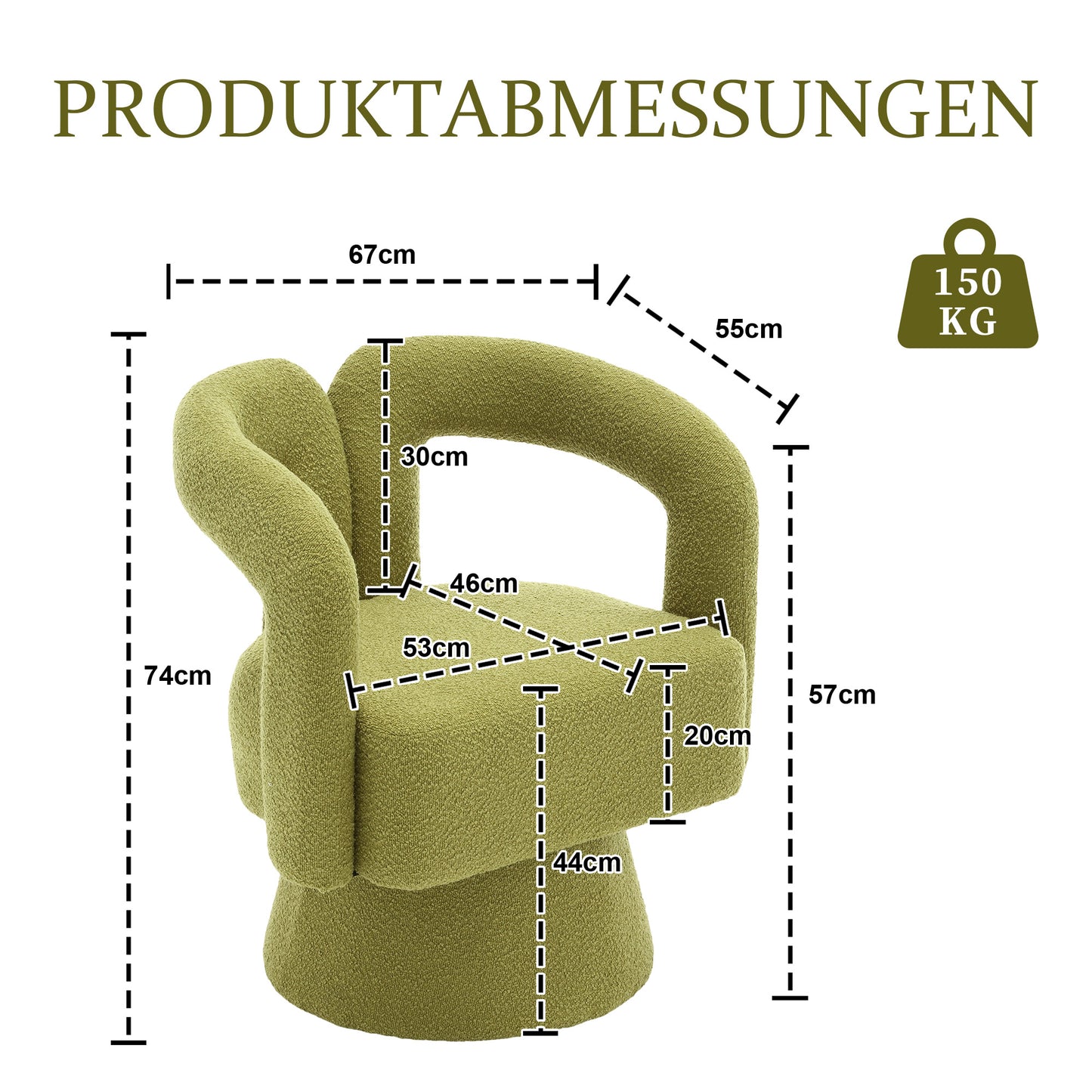 Old SKU W1880P163401 360 Degree Swivel Snuggle Barrel Accent Chairs, Round Armchairs With Wide Upholstery, Fluffy Fabric Armchair For Living Room, Bedroom, Office, Waiting Rooms, Olive