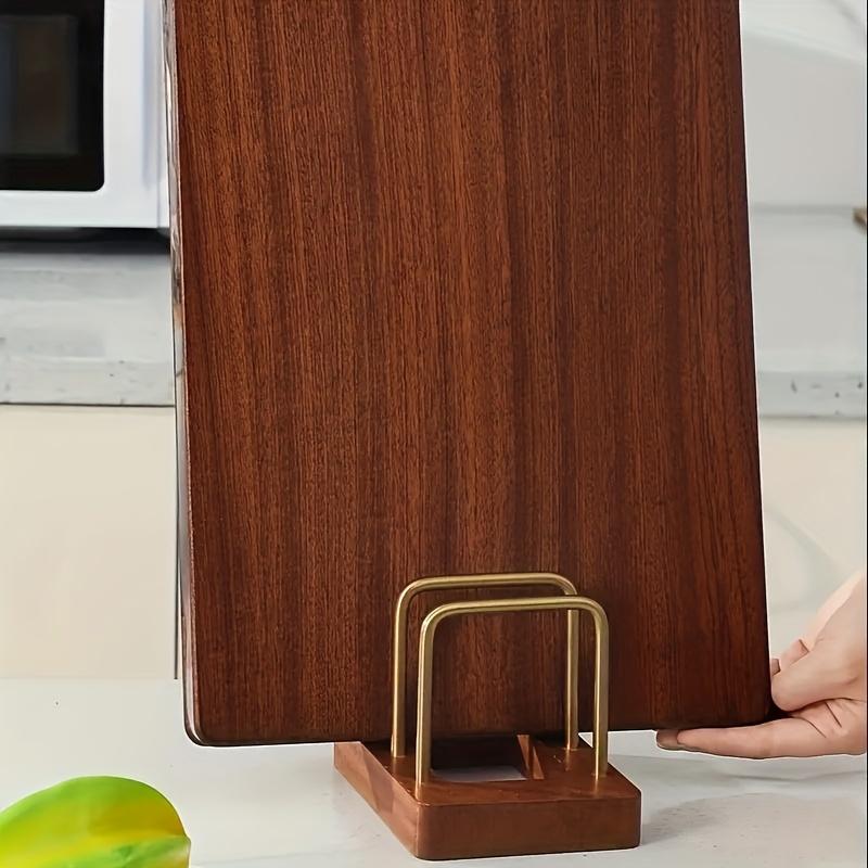 Set Of 2 Classic Solid Wood Kitchen Shelves Sturdy Top Shelf With Curved Slots Space-Saving Countertop Organizer