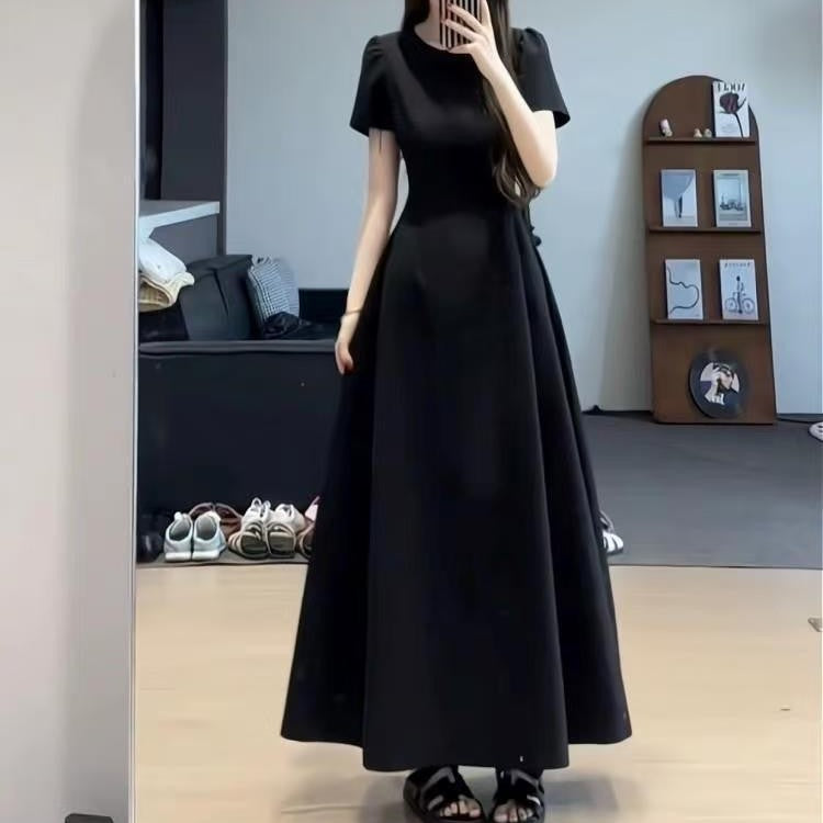 New French-style Tea-length Dress For Women