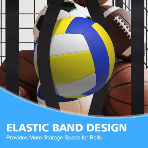 Garage Sports Equipment Storage Rack With Large Capacity, Wheeled, Rolling, Indoor And Outdoor Universal Ball Storage Rack