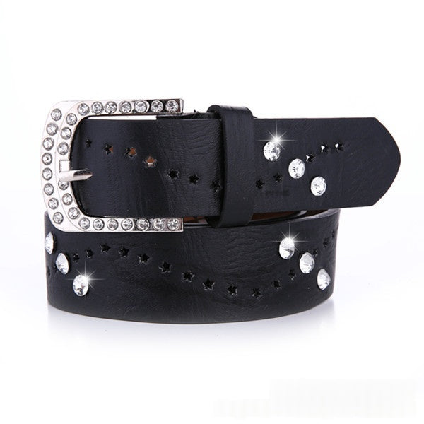 New Womens Belt A Rhinestone-embellished Fashionable Korean-style Hollowed-out Design
