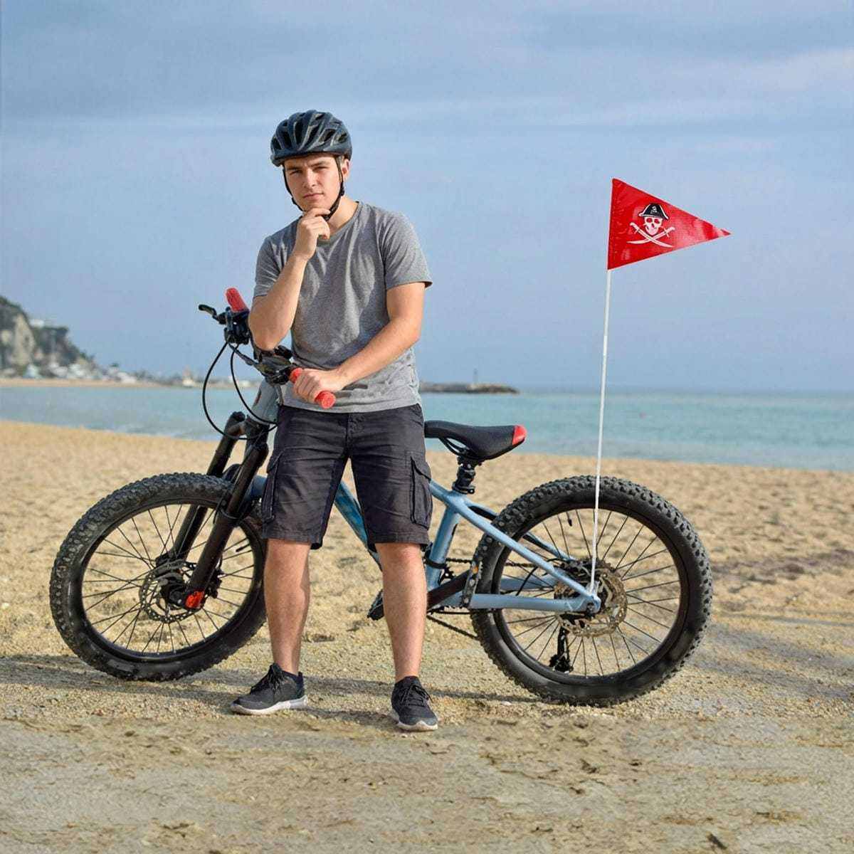 Bicycle Reflective Flag Set – 2 Designs Including 5 Poles For Better Visibility While Cycling – Accessories Set