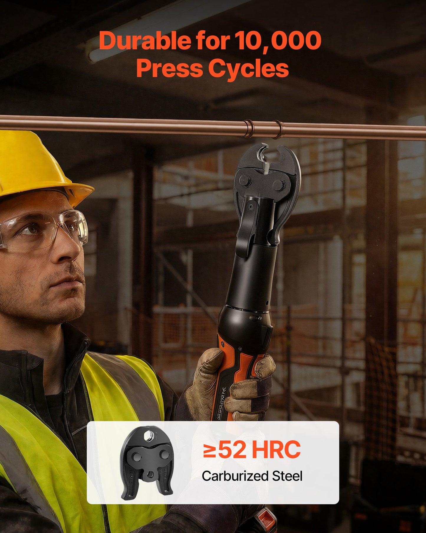 1/2" ProPress Jaw For Compact Series Press Tools, 52 HRC Hardened Steel Pressing Jaw - Compatible With 24KN Press Tools For Copper Pipes Connections