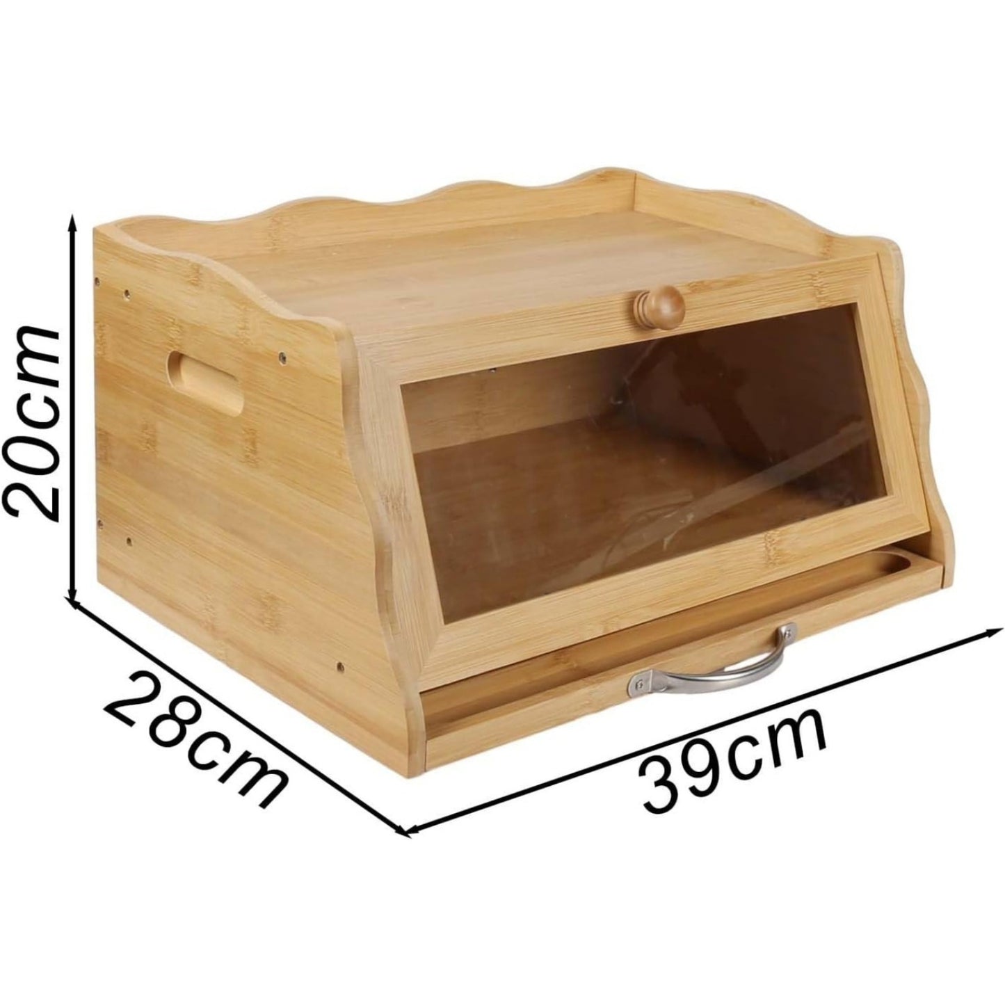 Bamboo Bread Box—Practical Storage Solution With Accessories—Storage Accessories Set