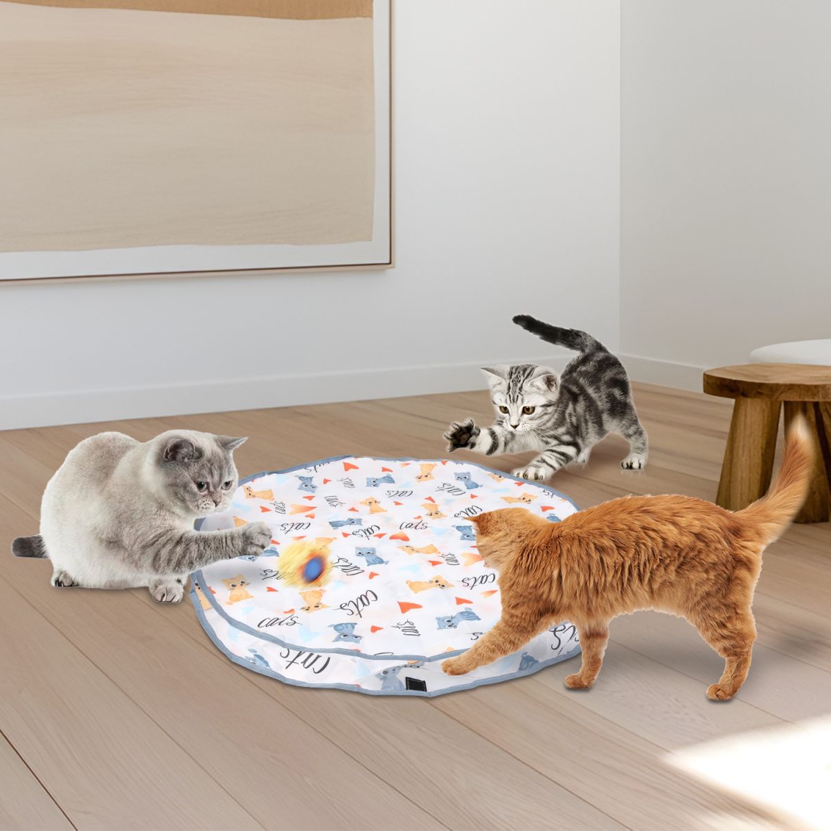 1Pc Cat Toys Ball Fast Rolling In Pouch Rechargeable Motion Activated Interactive Cat Toys For Indoor Cats Hide And Seek Mouse Catching Game