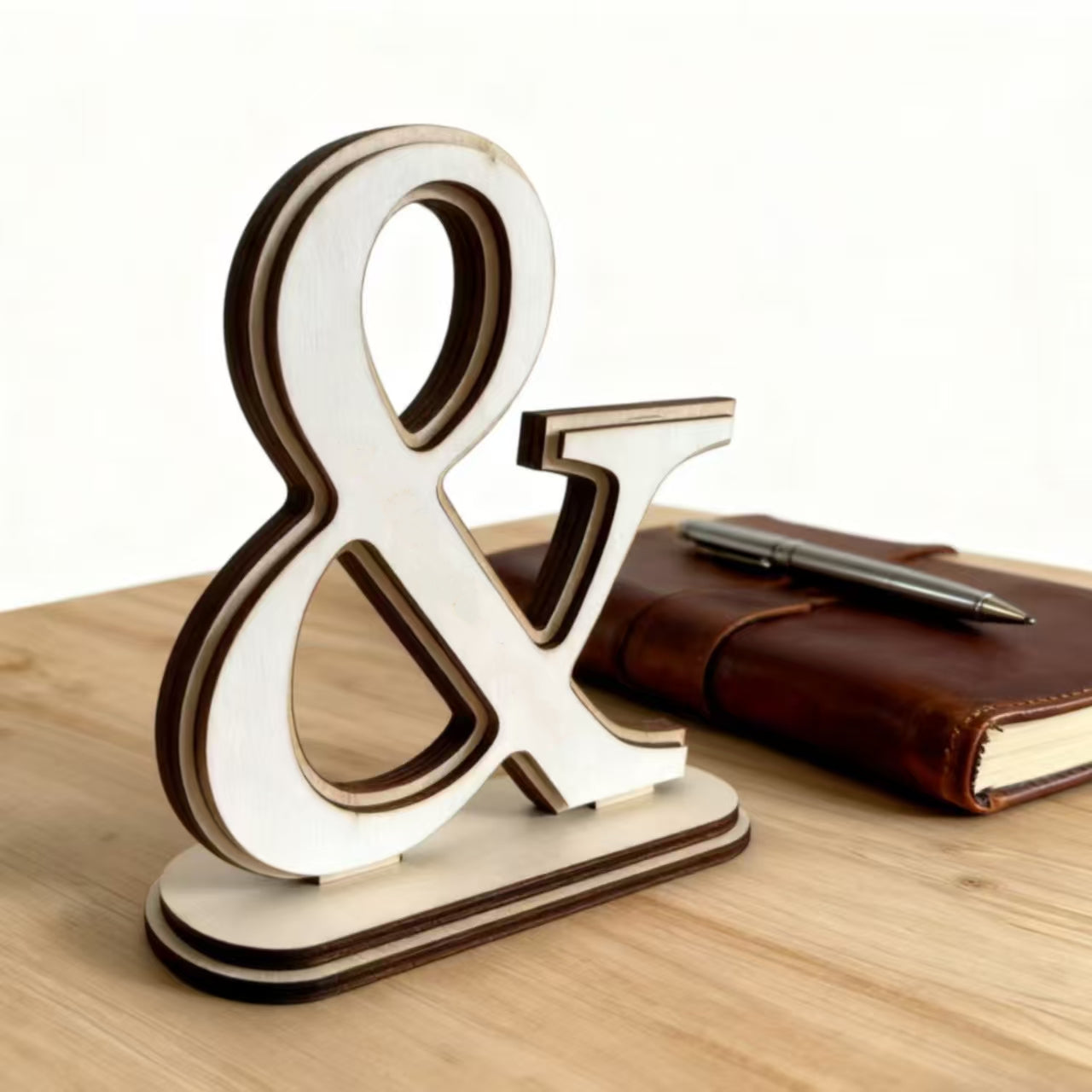 Personalized Ampersand & Mr Mrs Wooden Table Sign With Base, Custom Engraved Couple Names & Wedding Date Freestanding Wood Decor, Wedding Sweetheart Table Centerpiece, Anniversary Engagement Keepsake