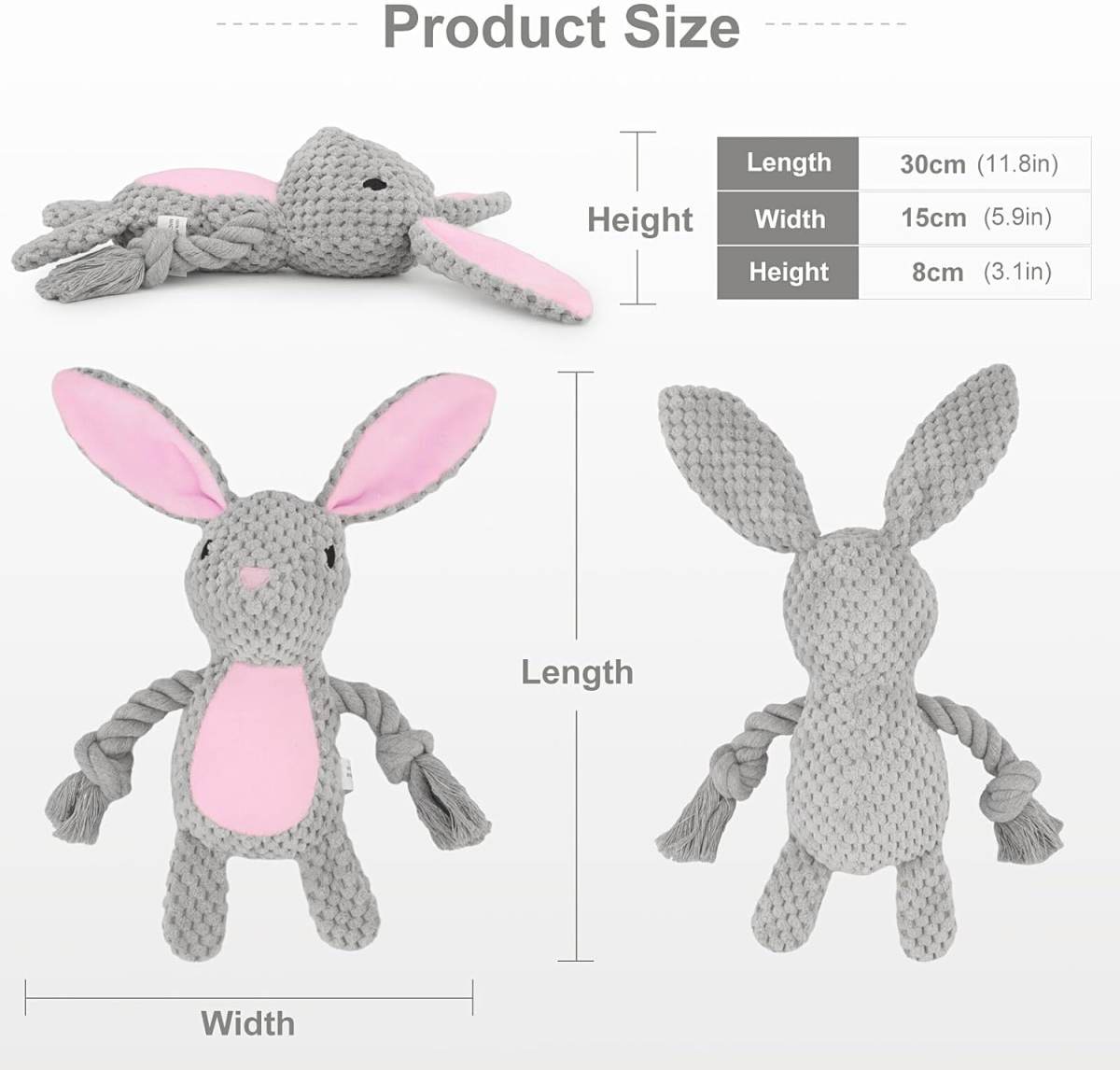 Dog Toys Dog Squeaker Toys With Crinkle Paper Stuffed Animal Dog Plush Chewing Toy Cotton Rope Interactive Toys For Puppy Small Middle Dogs