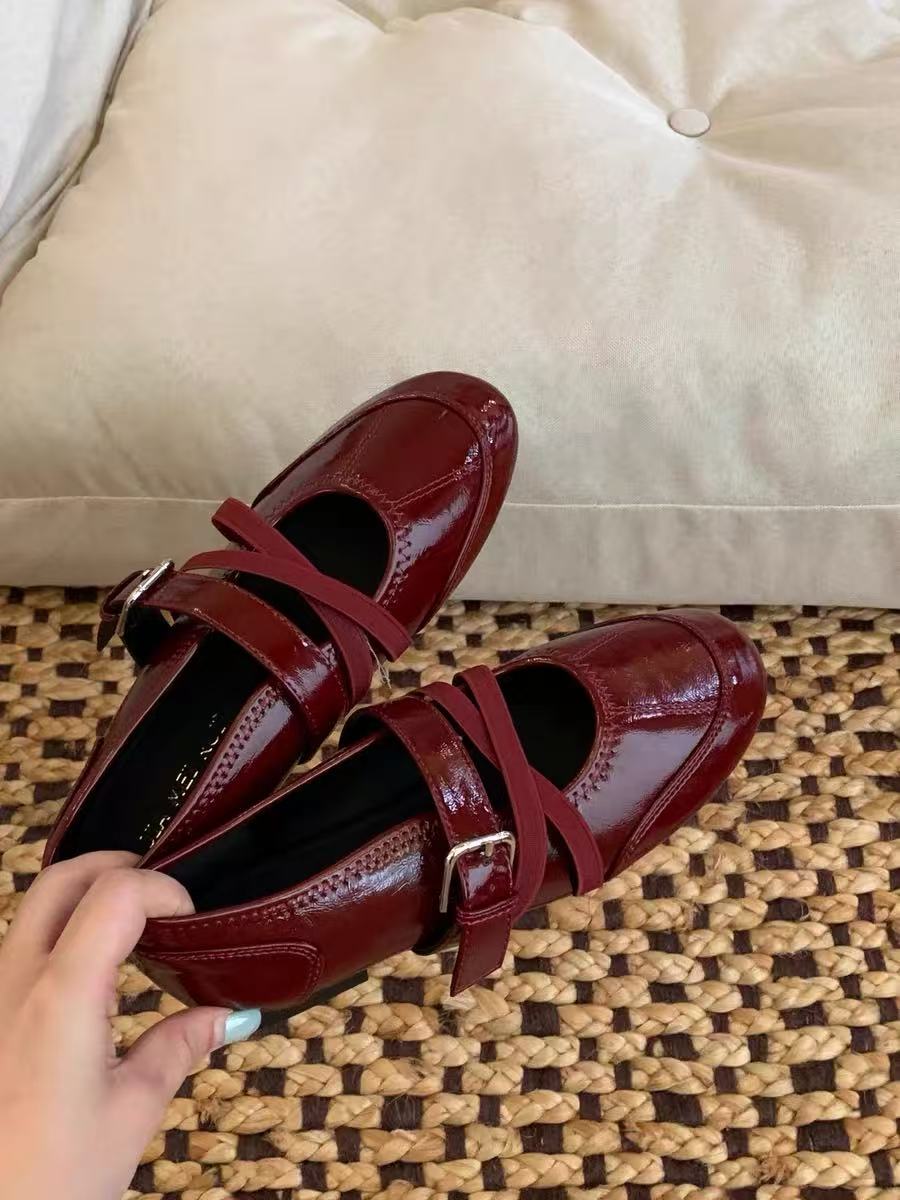 Women's Vintage Ballet Mary Janes, 2026 New Red Retro Training Shoes Casual Sneakers