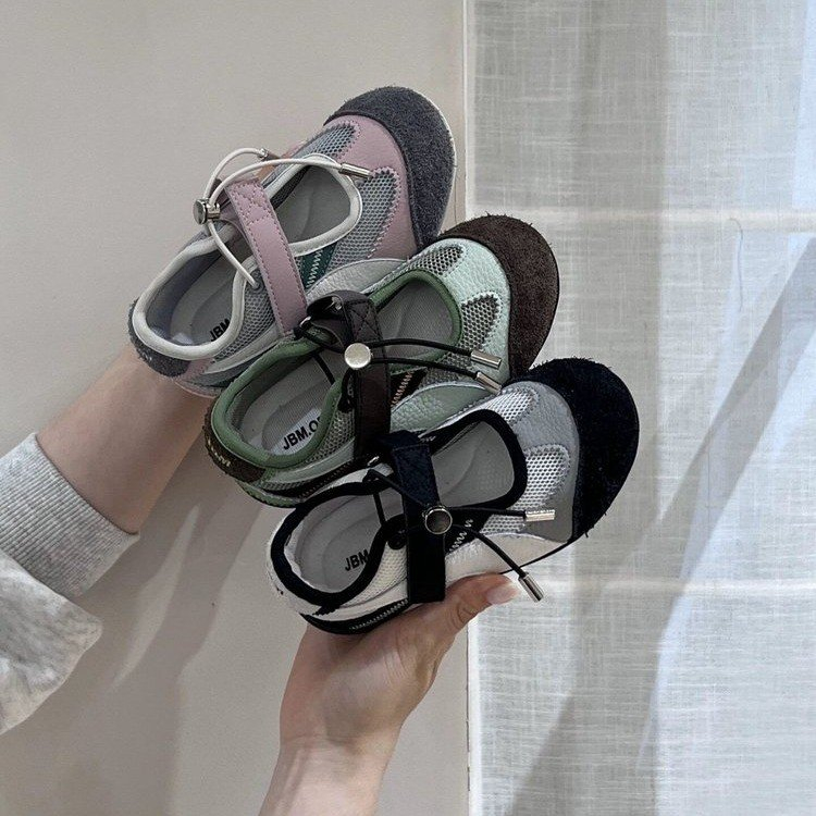 2026 New Summer Korean Style Girls Hollow Low Cut Sneakers, Color Block Breathable Mesh Casual Sports Shoes For Kids