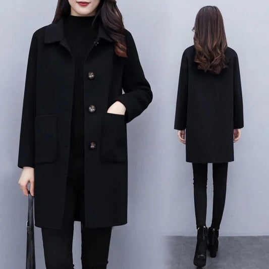 Loose Mid-length Korean Version Oversized Wool Coat