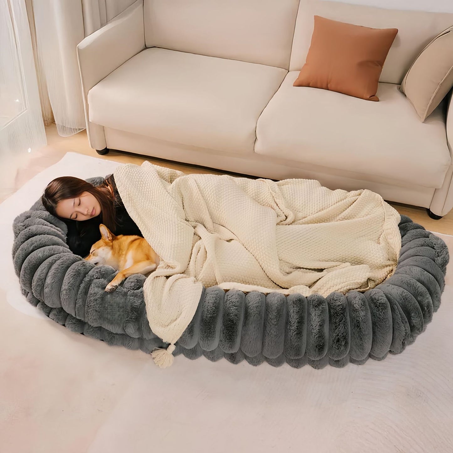 Pet-and-human-shared Dog Cozy And Secure Lazy Sofa Bed Thats Detachable And Washable