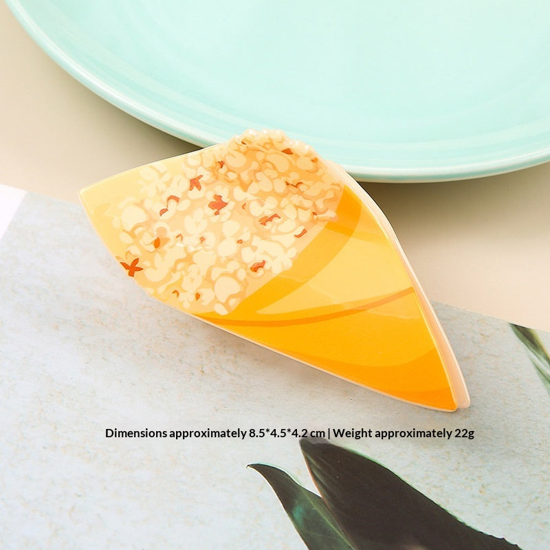 Fun Croissant Hair Clip Shaped Like A Popcorn Drink Cup