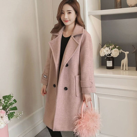 Woolen Coat Women's Mid-length Korean Style