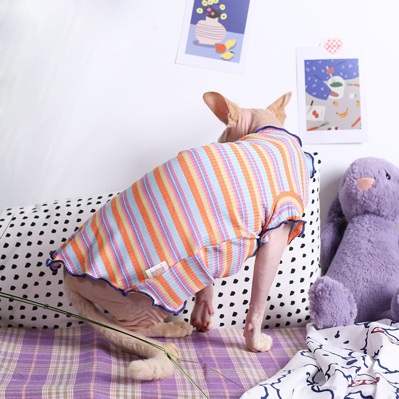 Hairless Cat Pet High-Elastic Pure Cotton Pique Short Sleeve