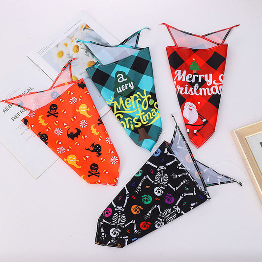 Halloween Dogs And Cats Pet Print Scarf