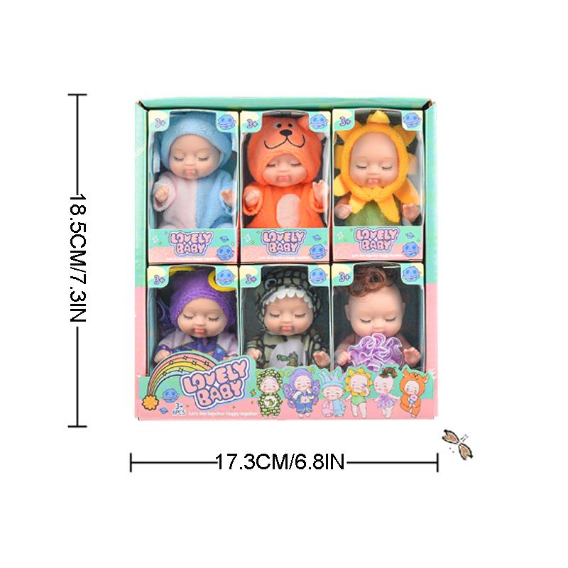 6 Newly Upgraded Sleeping Princess Dolls Girls' Toy Gift Box Set Adorable Princess Figures In Various Styles