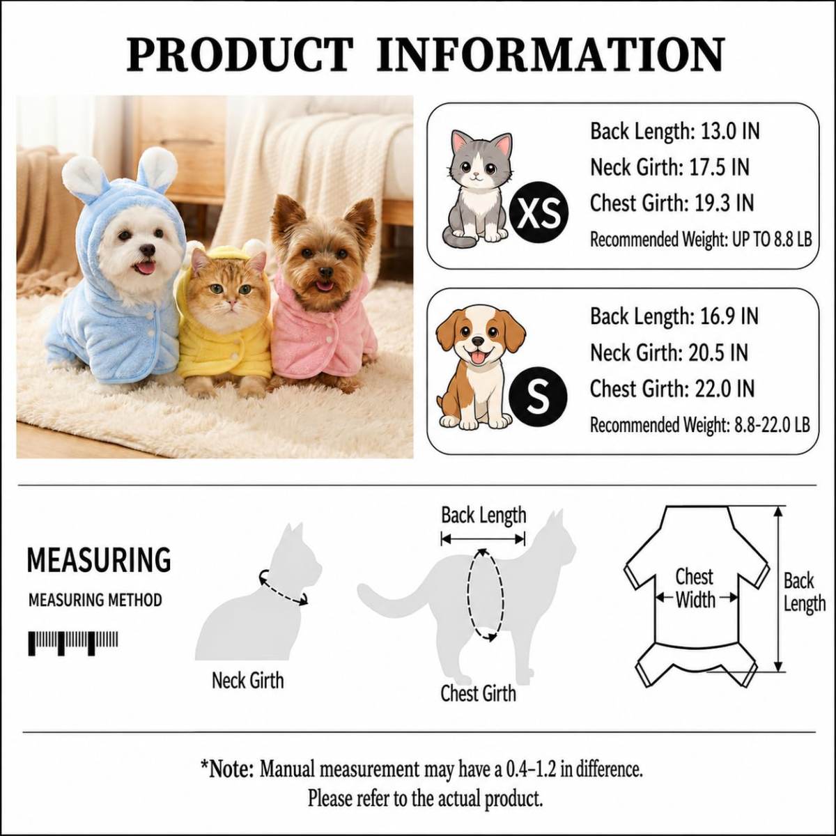 Dog Bathrobe Super Absorbent Towel For Small Dogs Cats Fast Drying Dog Robe Coat With Hood Puppy Cat Bath Towel Wrap Pet Grooming Supplies After Shower