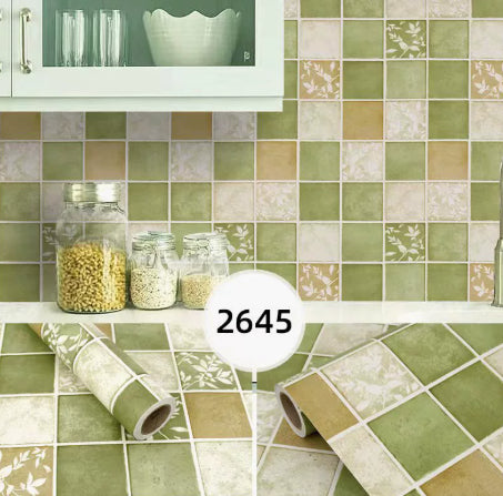 Kitchen Stickers Waterproof Oil-resistant Fire-retardant Wallpaper Self-adhesive Wall Covering