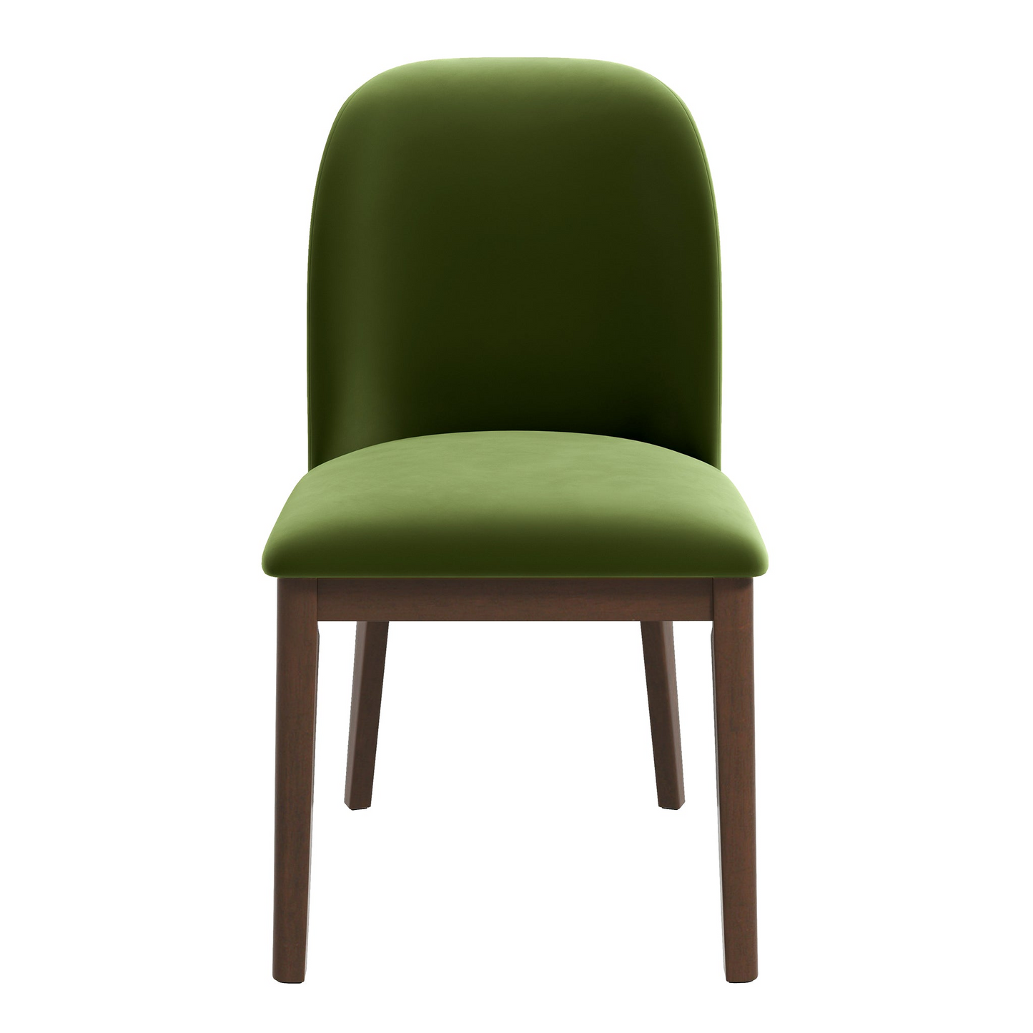 Kaitlyn Mid-Century Modern Green Velvet Dining Chair   Set Of 2   With Solid Wood Legs, 34.3  H X 19.3  W X 23  D Velvet Fabric Upholstered Kitchen Side Chairs