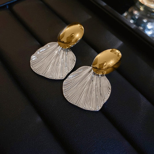 Silver Needle Fashion Flower Geometric Earrings Women Niche Trendy Versatile Premium Jewelry