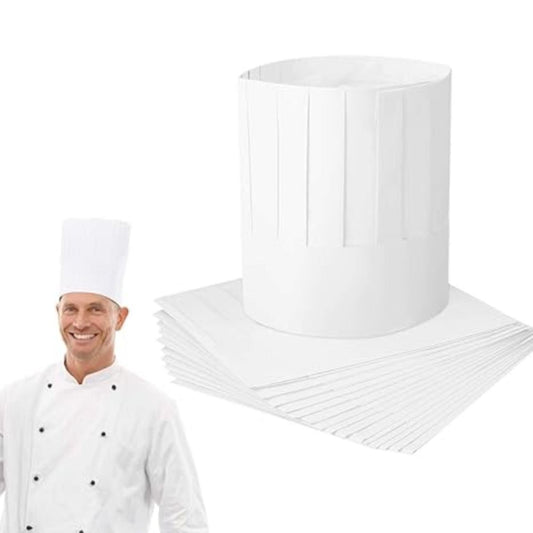Hats: 20 White Paper Chef’s Hats, Paper Chef’s Hats, Adjustable White Chef’s Hats, Paper Chef’s Hats For Cooking And Baking, Restaurant Cooking Classes, Cafeteria Party Gifts