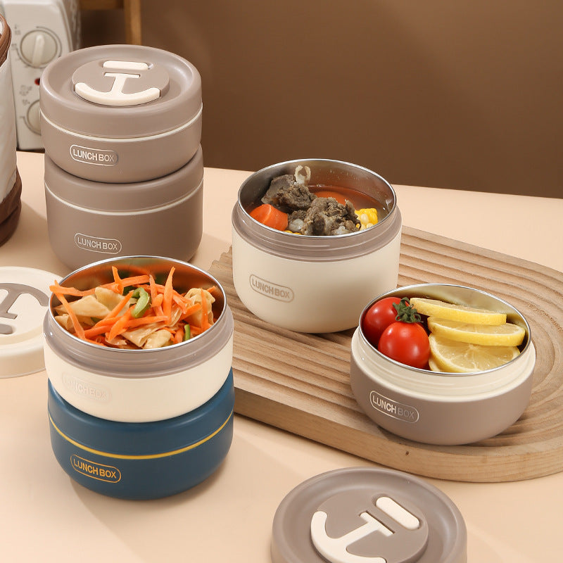 304 Stainless Steel Thermal Lunch Box Microwave-Safe Insulated Container For Office Workers