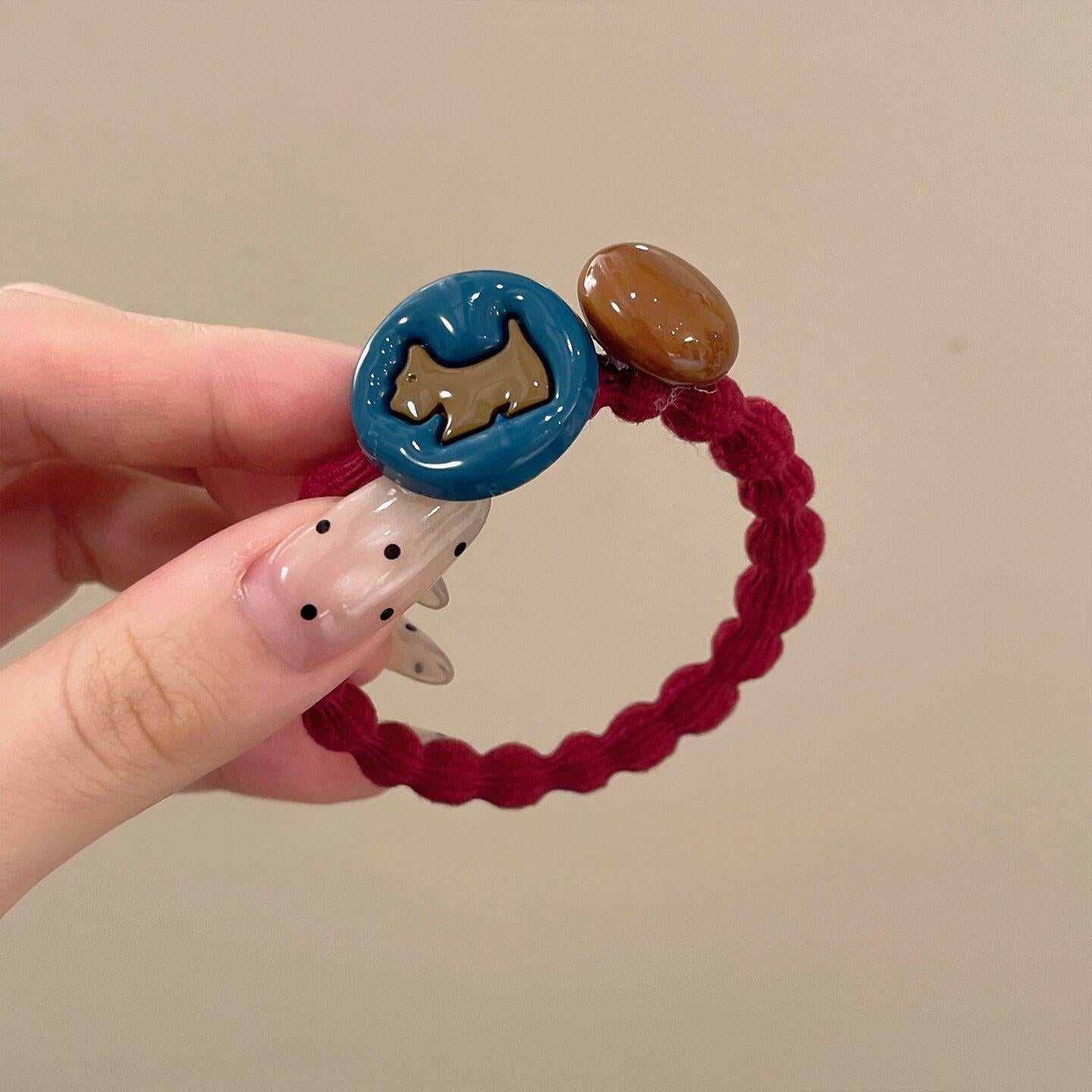 Cute, Color-blocked Dog Hair Ties For Fall And Winterdurable And Stretchy Rubber Bands