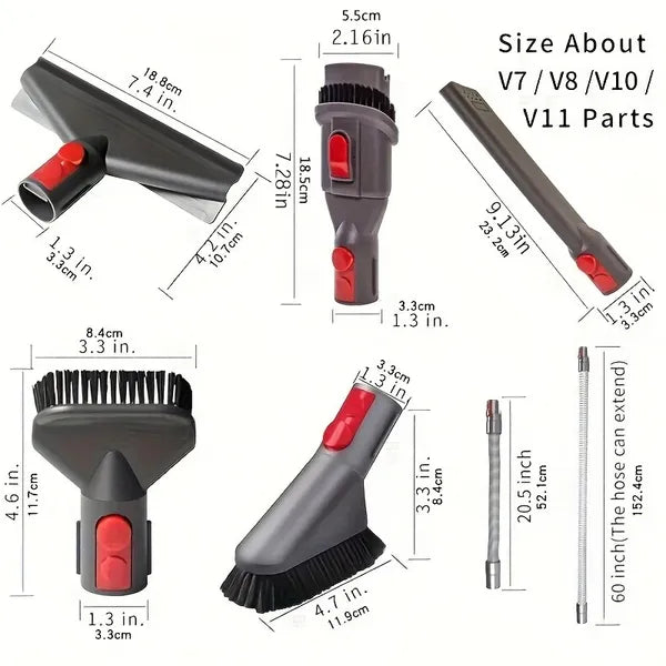 Suitable For Vacuum Cleaner Accessories - Suction Heads V7/V8/V10/V11, Compatible With Six-piece Sets (hose Series)