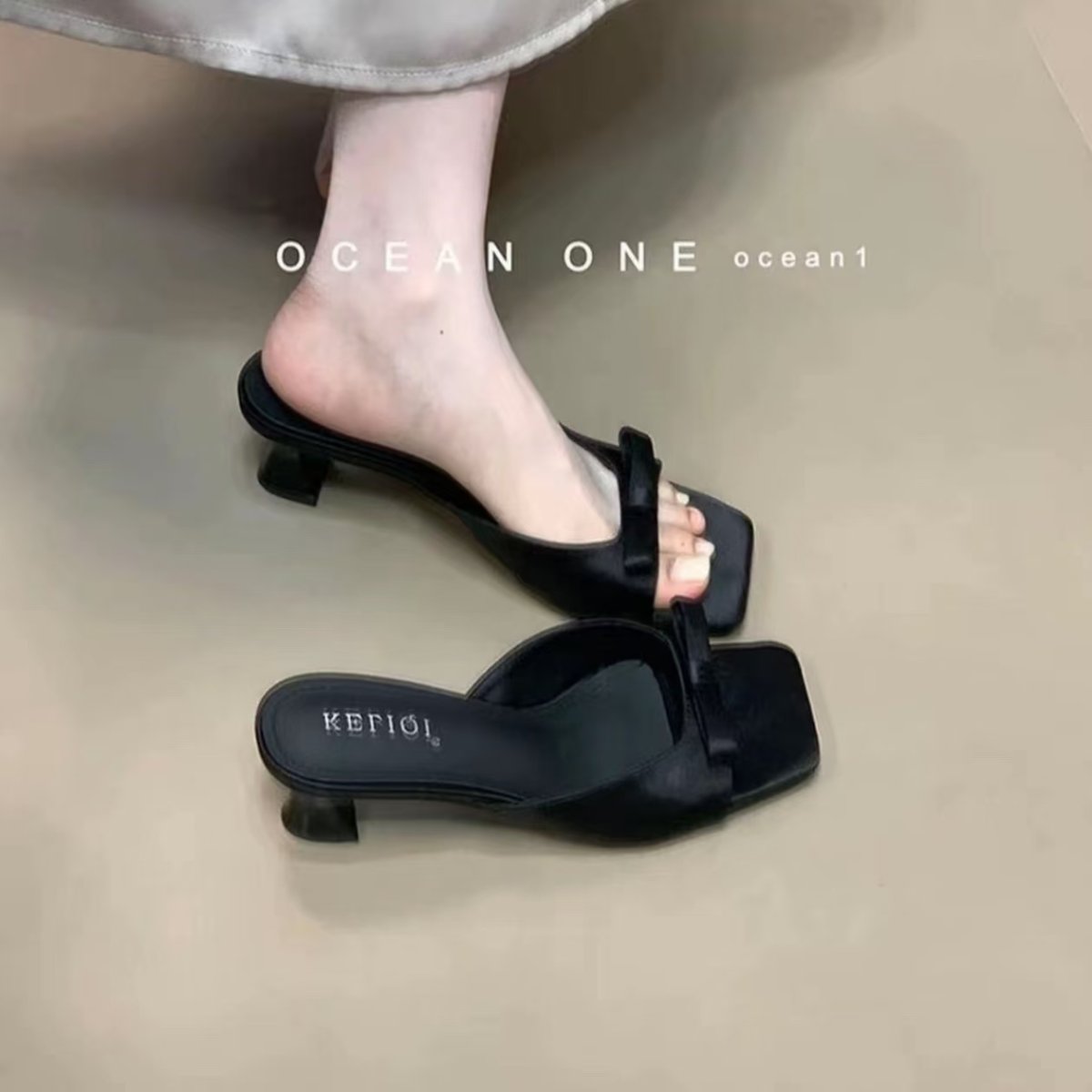 Women's Summer Outdoor Slide Slippers, Elegant Open Toe Sandals, Stunning Bow High Heels