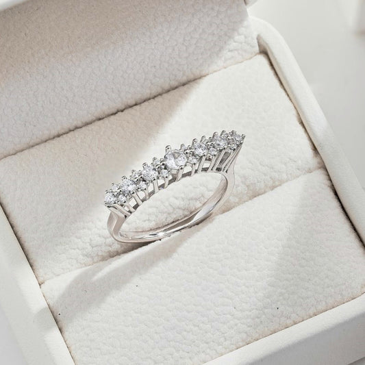 Sterling Silver Zircon Female Sense Design Ring Silver Accessories