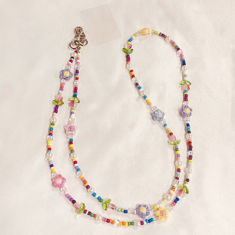 Crossbody Dopamine Colorful Tulip Flower Mobile Phone Lanyard