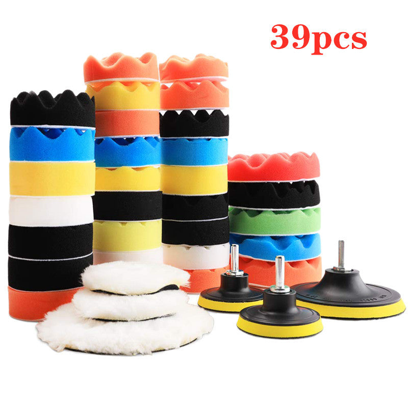 39 Pieces Sponge Polishing Suit Car Beauty Sponge Roundel Combination