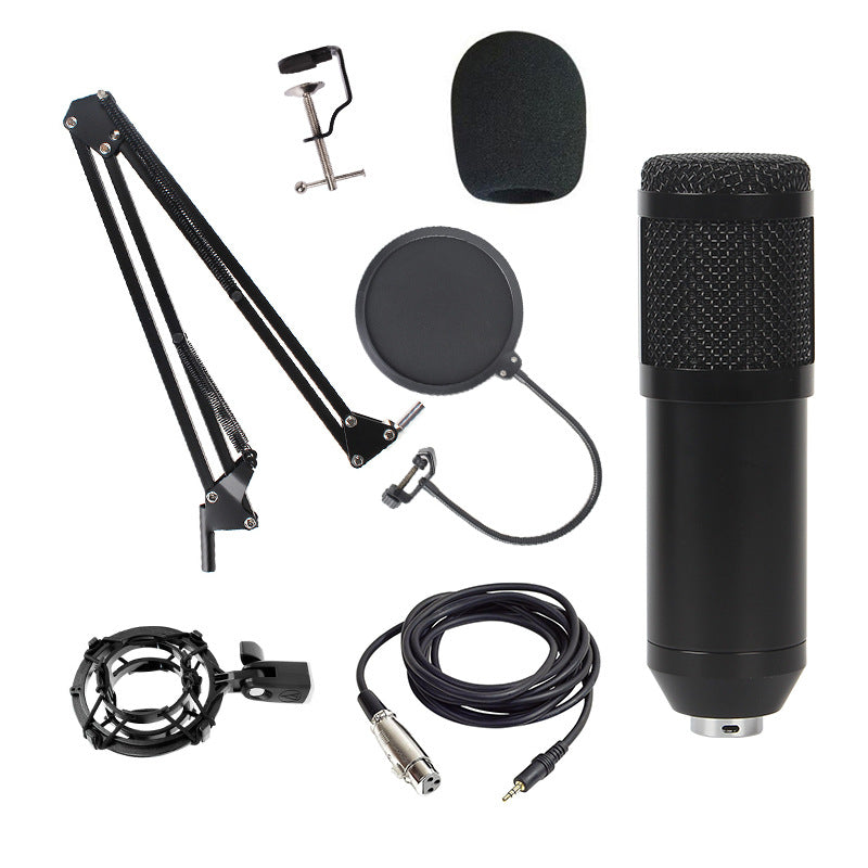 BM800 Condenser Microphone Kit For Computer Recording Anti-Blast Live Streaming Sound Card Wired Karaoke Microphone Dedicated For Livestreaming
