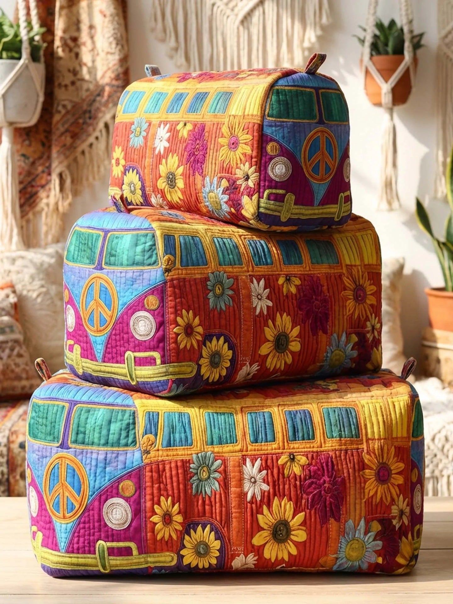 Printed Storage Makeup Three-Piece Set Multifunctional Bag