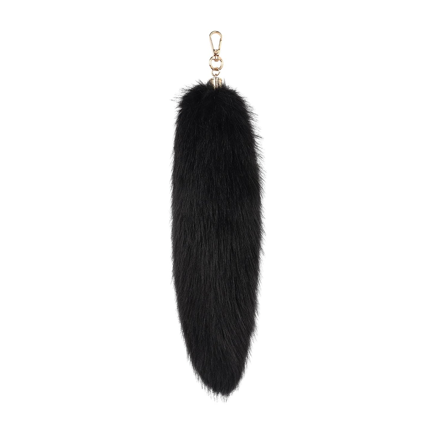 Faux Fur Tails Pendant Keyring Charm Furry Adults Gifts Handbag Purse Pendant Black