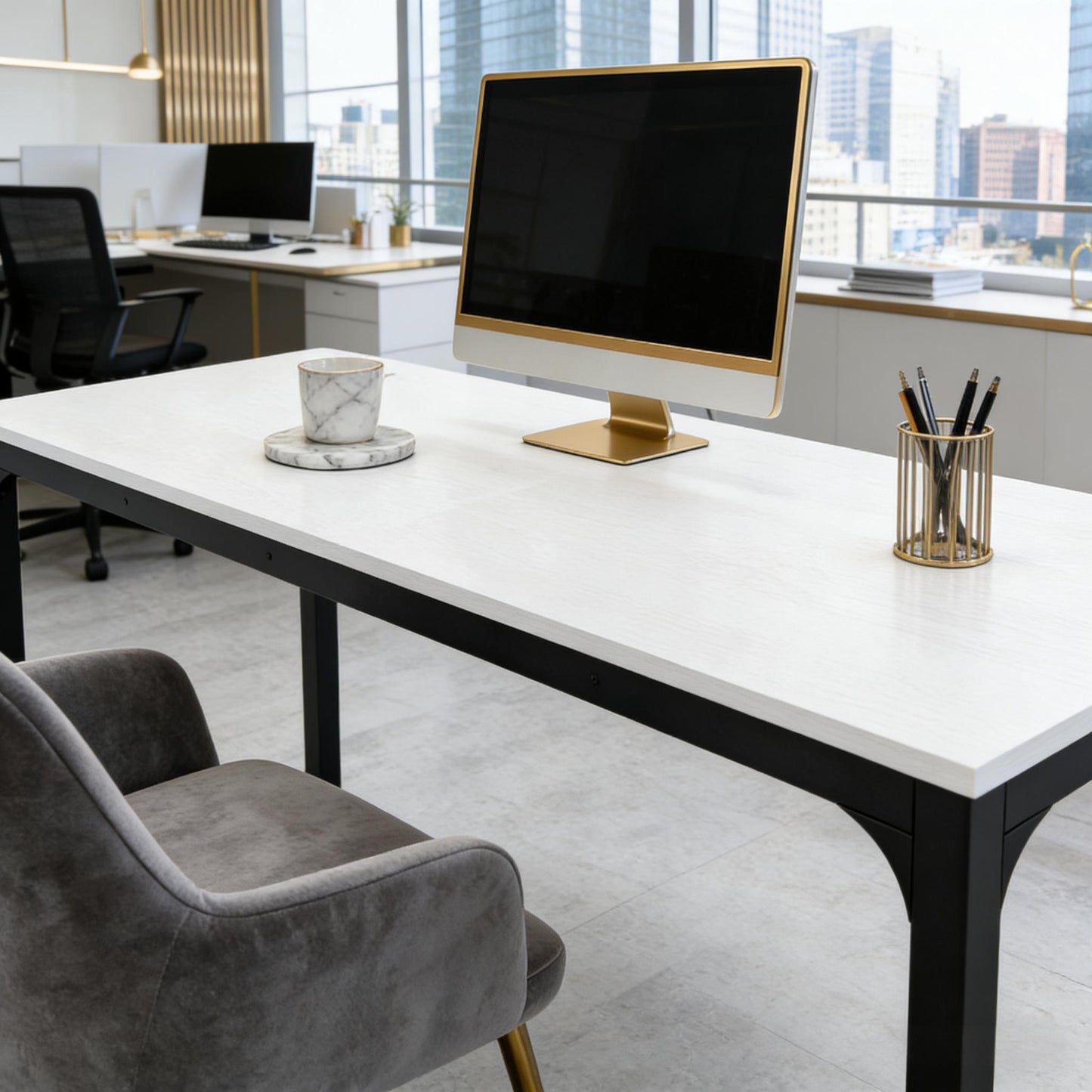 Modern Computer Desk,Rectangle Workspace Desk,Executive Desk