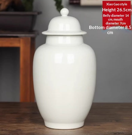 Jingdezhen White Ceramic Tea Jar