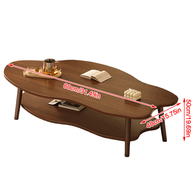 2 Layer Coffee Table Tea Table Cloud Modern Living Room Desk W  Storage Shelf UK