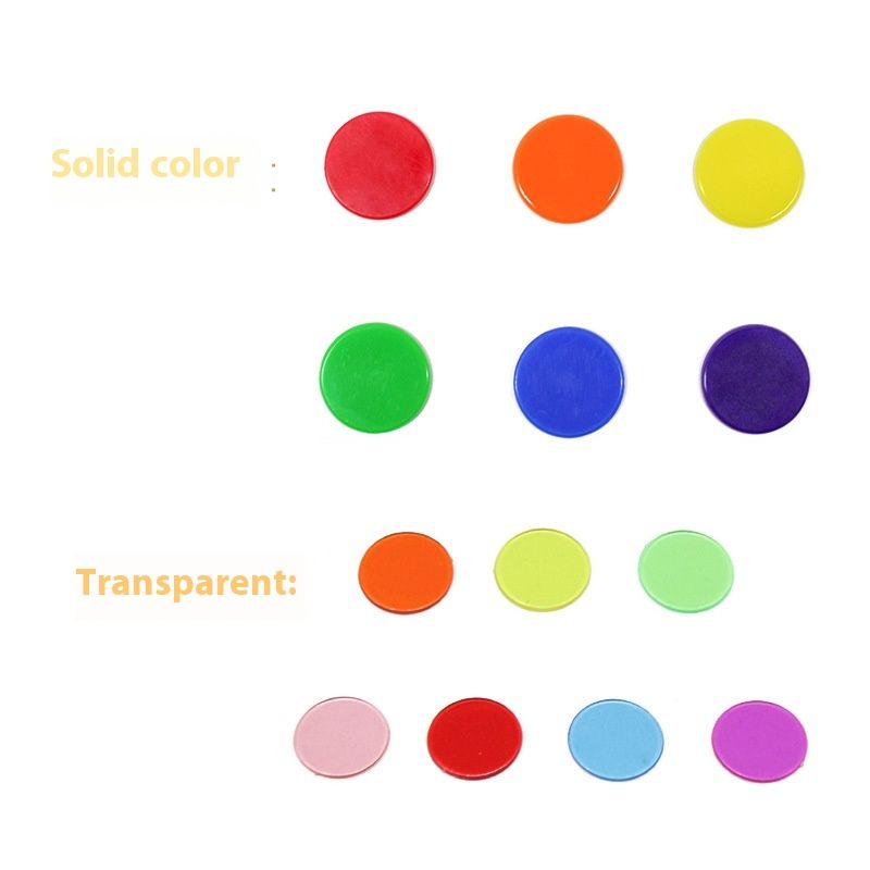 Plastic Chip Pieces Transparent Color Wafer Game Coins Counting Coin Children's Points Coin Toys
