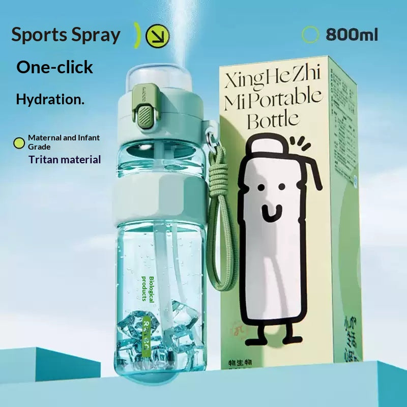 Summer Outdoor Mens Water Bottle With Straw