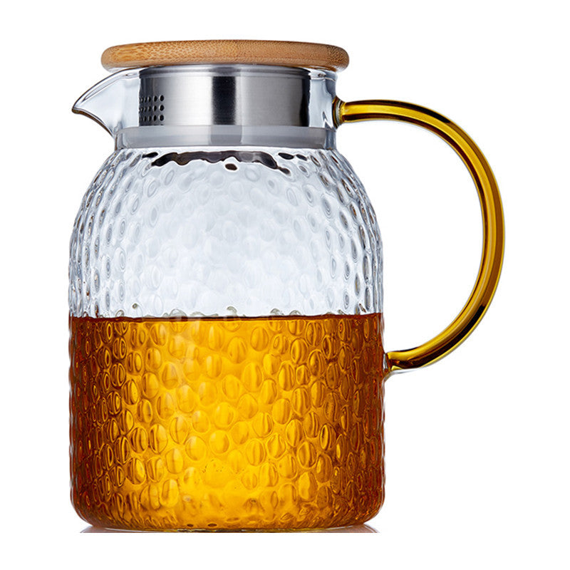 Household Large Capacity Heat-resistant Hammer Pattern High Borosilicate Glass Cooling Kettle