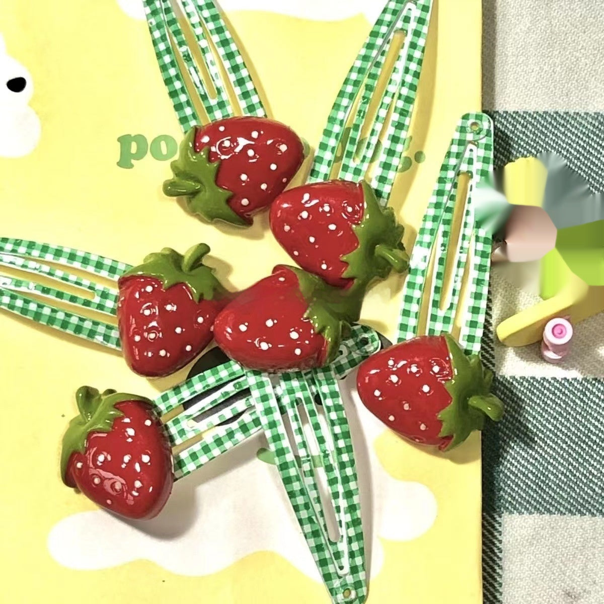 Strawberry Cute Vintage Hair Accessories With Diamond